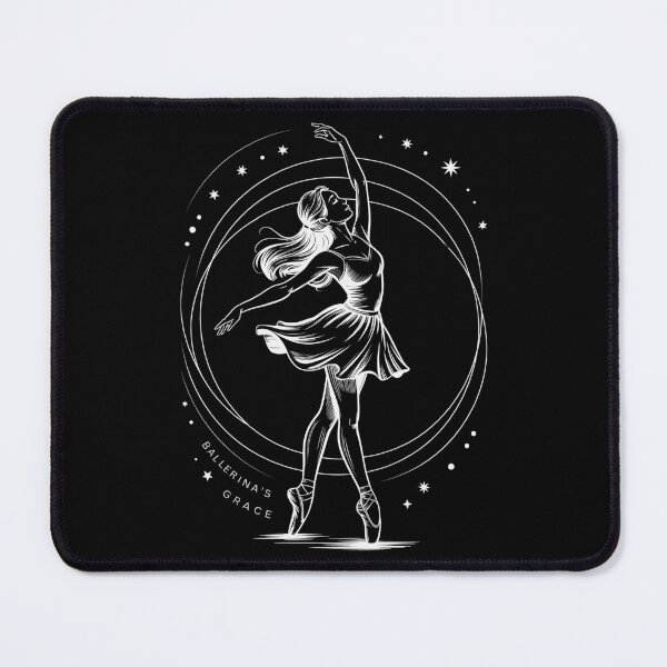 Item preview, "Ballerina's Grace" - Elegant Minimalist Dancer white Line Art designed and sold by QuirkySpark.