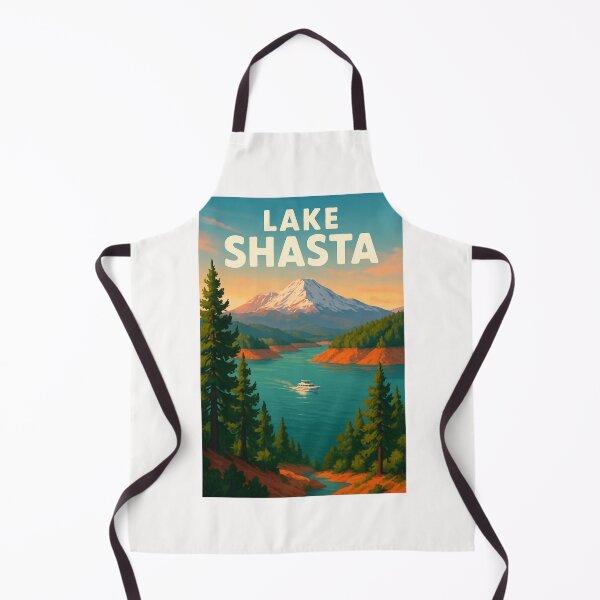 Item preview, Lake Shasta Boat View and Mountain Backdrop designed and sold by Places On Earth.