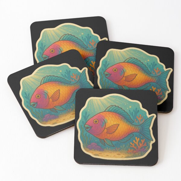 Item preview, Parrotfish Feeding on Coral in Ocean designed and sold by DamioPolArt.