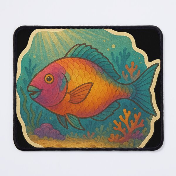 Item preview, Parrotfish Feeding on Coral in Ocean designed and sold by DamioPolArt.
