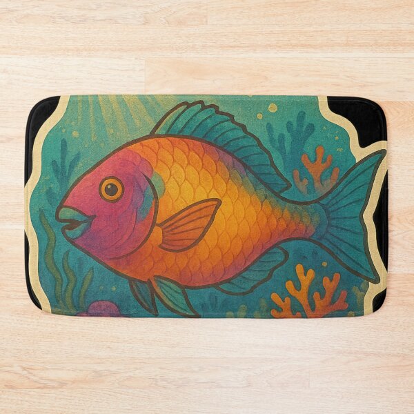 Item preview, Parrotfish Feeding on Coral in Ocean designed and sold by DamioPolArt.