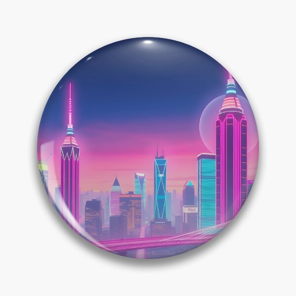 Item preview, Futuristic City Skyline - Neon Cyberpunk Architecture Art designed and sold by AbdS07.