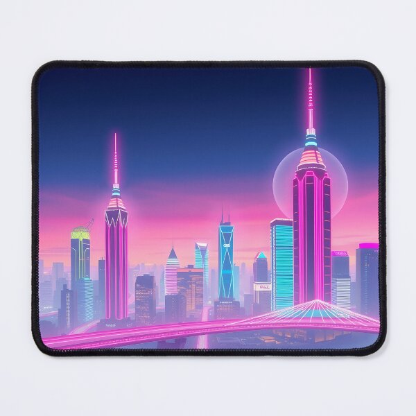 Item preview, Futuristic City Skyline - Neon Cyberpunk Architecture Art designed and sold by AbdS07.