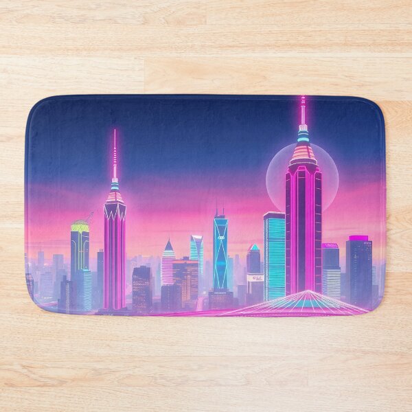 Item preview, Futuristic City Skyline - Neon Cyberpunk Architecture Art designed and sold by AbdS07.