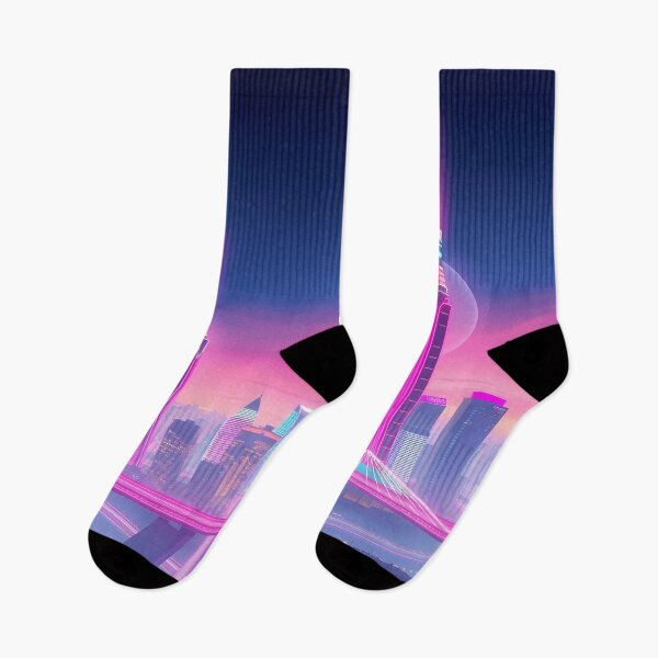 Item preview, Futuristic City Skyline - Neon Cyberpunk Architecture Art designed and sold by AbdS07.