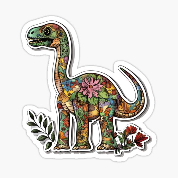 Item preview, Dinosaure floral mignon designed and sold by Jonaree Art Design.