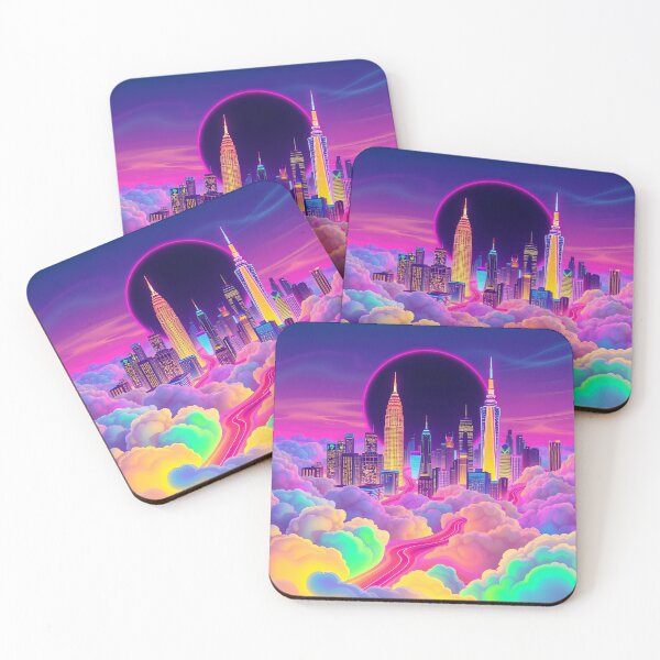 Item preview,  Neon New York Skyline - Cyberpunk City Art Print designed and sold by AbdS07.