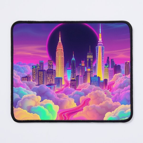 Item preview, Neon New York Skyline - Cyberpunk City Art Print designed and sold by AbdS07.
