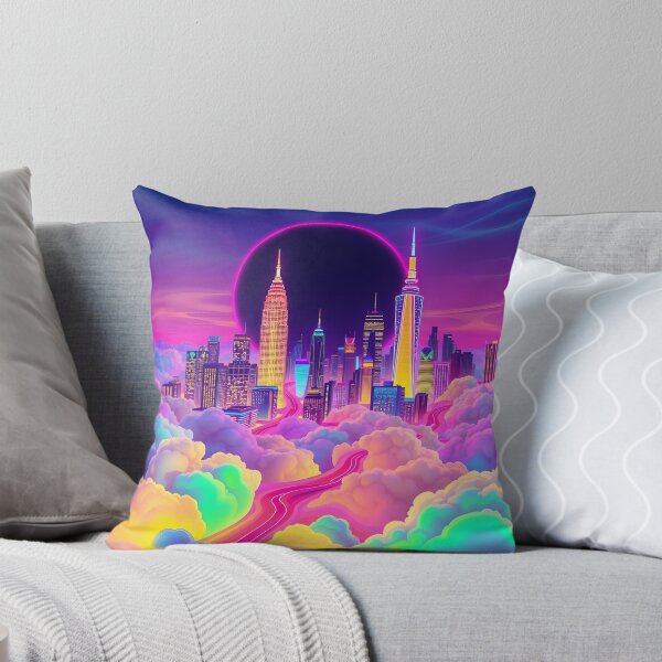 Item preview,  Neon New York Skyline - Cyberpunk City Art Print designed and sold by AbdS07.