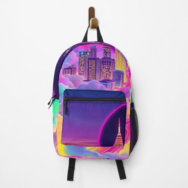 Item preview, Neon New York Skyline - Cyberpunk City Art Print designed and sold by AbdS07.