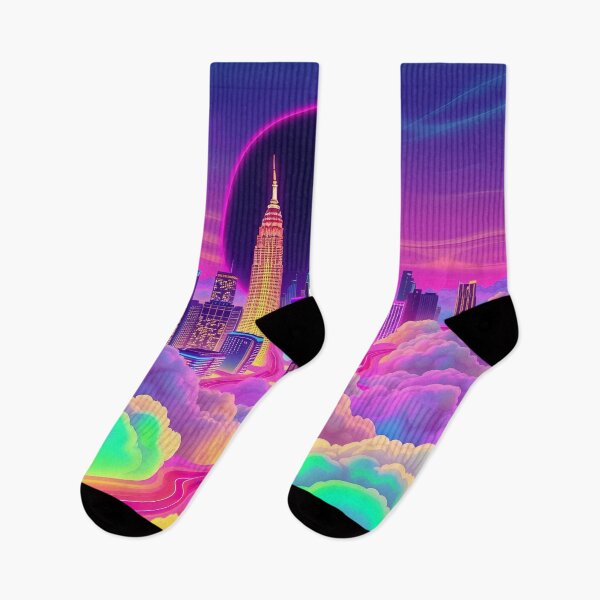 Item preview,  Neon New York Skyline - Cyberpunk City Art Print designed and sold by AbdS07.