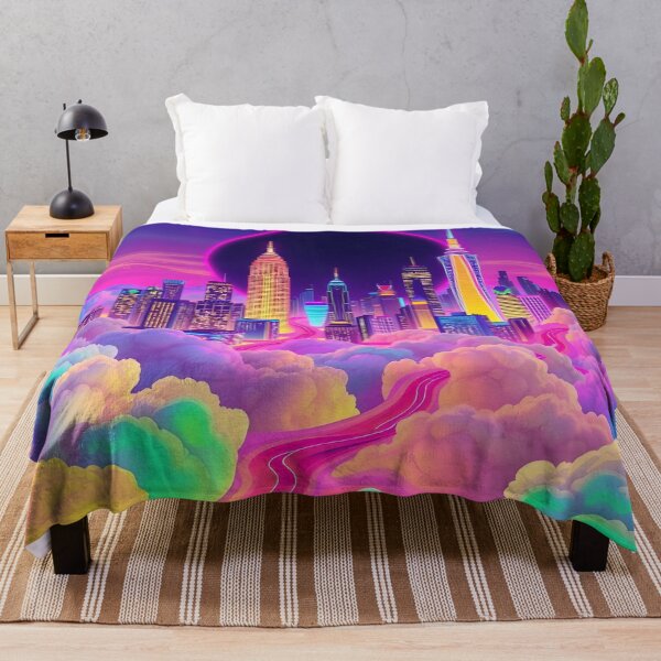 Item preview,  Neon New York Skyline - Cyberpunk City Art Print designed and sold by AbdS07.