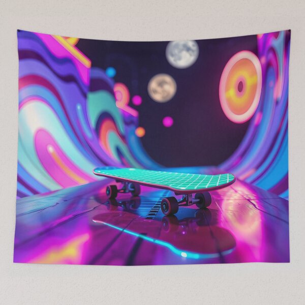 Item preview,  Neon Skateboard Space - Cosmic Skating Adventure Art designed and sold by AbdS07.
