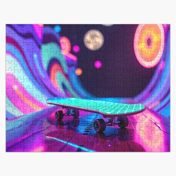 Item preview,  Neon Skateboard Space - Cosmic Skating Adventure Art designed and sold by AbdS07.