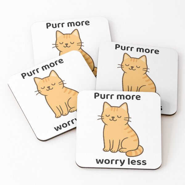 Item preview, Purr More, Worry Less — Minimalist Cat Art designed and sold by ArtTrader J.