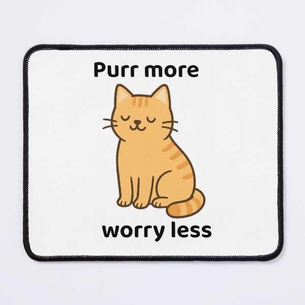 Item preview, Purr More, Worry Less — Minimalist Cat Art designed and sold by ArtTrader J.