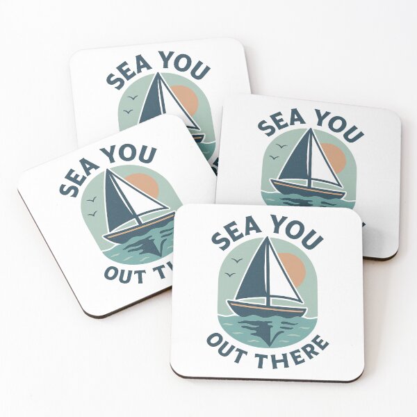 Item preview, Sea You Out There – Retro Sailboat Sunset Design designed and sold by Graphicarium Shop.