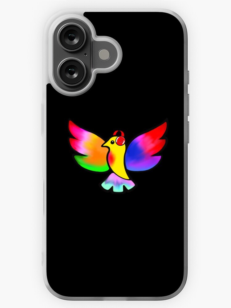 Thumbnail 1 of 5, iPhone Case, Tale Teller Kids Neurodivergence Logo Rainbow Bird In Headphones designed and sold by taletellerclub.