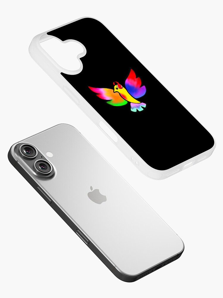 Thumbnail 2 of 5, iPhone Case, Tale Teller Kids Neurodivergence Logo Rainbow Bird In Headphones designed and sold by taletellerclub.
