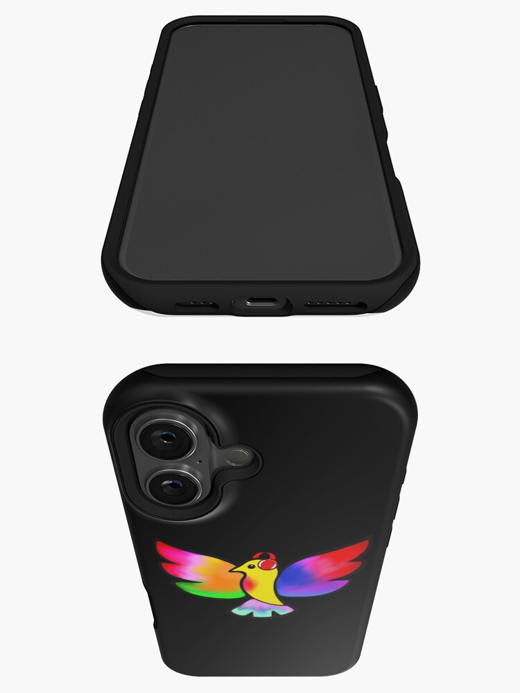 Thumbnail 3 of 4, iPhone Case, Tale Teller Kids Neurodivergence Logo Rainbow Bird In Headphones designed and sold by taletellerclub.