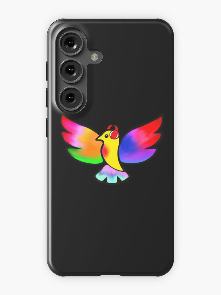 Thumbnail 1 of 4, Samsung Galaxy Phone Case, Tale Teller Kids Neurodivergence Logo Rainbow Bird In Headphones designed and sold by taletellerclub.