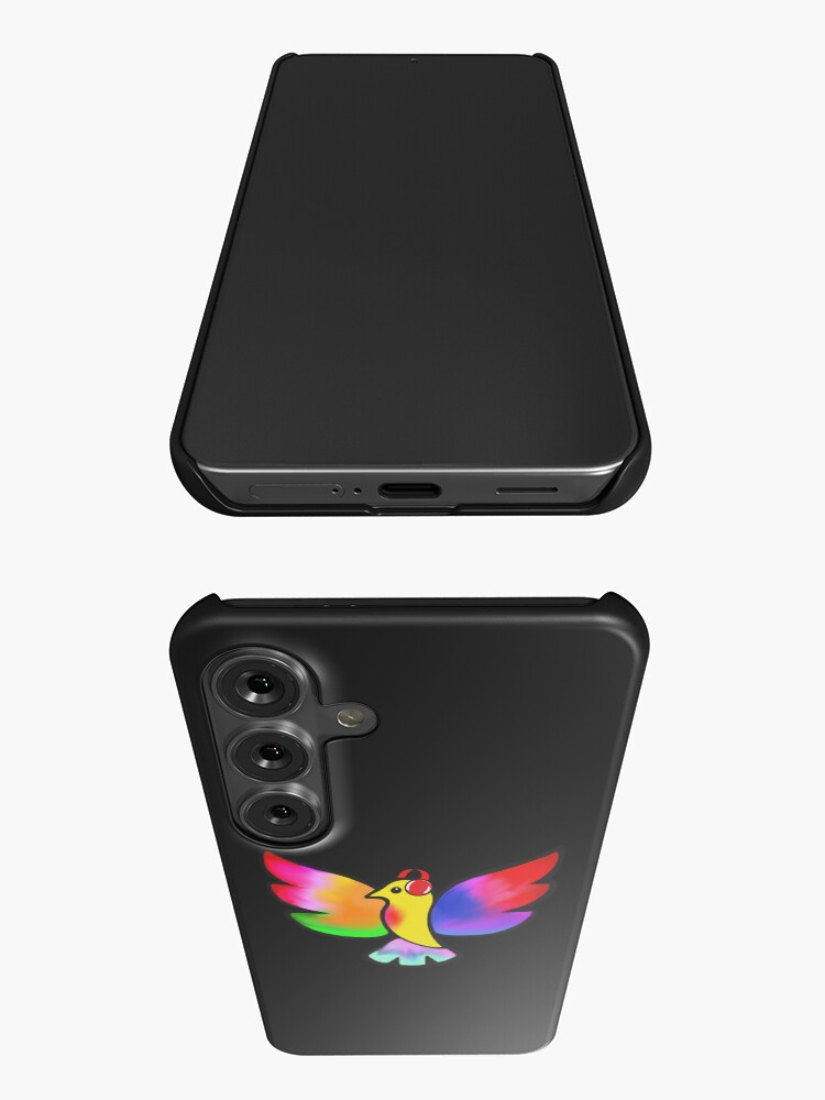 Thumbnail 3 of 4, Samsung Galaxy Phone Case, Tale Teller Kids Neurodivergence Logo Rainbow Bird In Headphones designed and sold by taletellerclub.