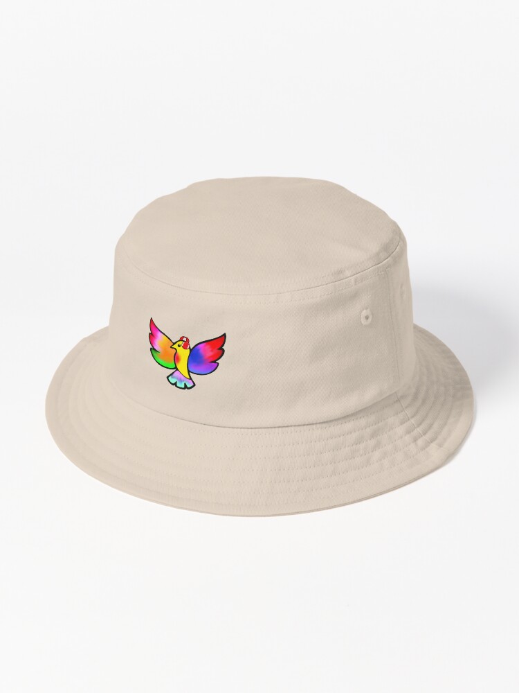 Thumbnail 1 of 6, Bucket Hat, Tale Teller Kids Neurodivergence Logo Rainbow Bird In Headphones  designed and sold by taletellerclub.