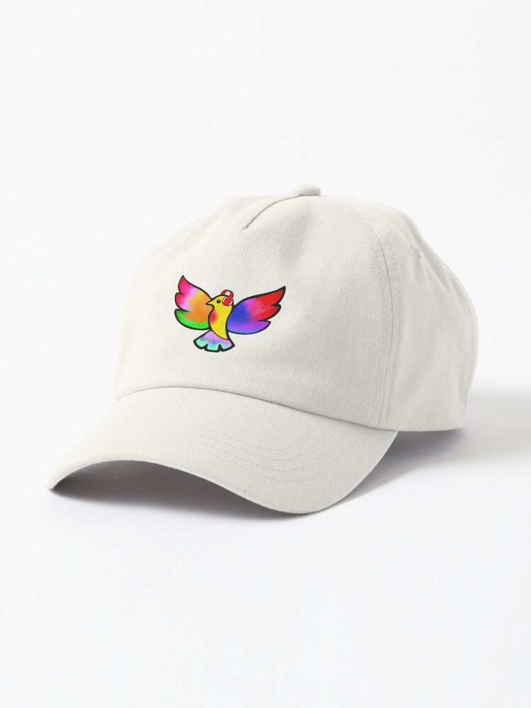 Thumbnail 1 of 7, Cap, Tale Teller Kids Neurodivergence Logo Rainbow Bird In Headphones designed and sold by taletellerclub.