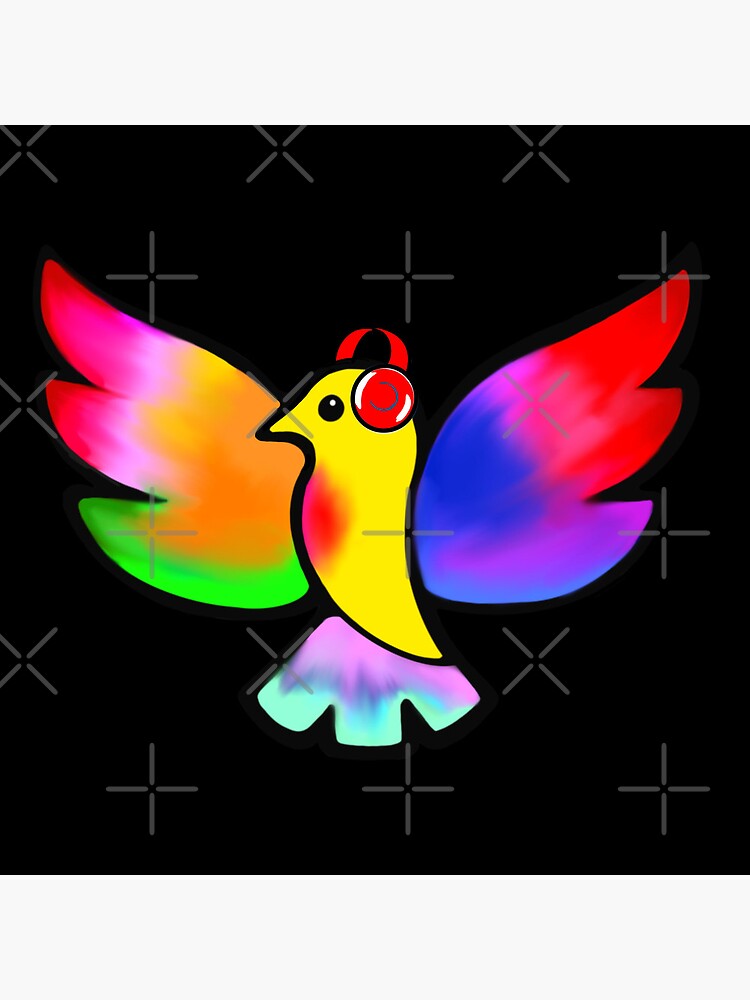 Thumbnail 5 of 5, Acrylic Block, Tale Teller Kids Neurodivergence Logo Rainbow Bird In Headphones designed and sold by taletellerclub.