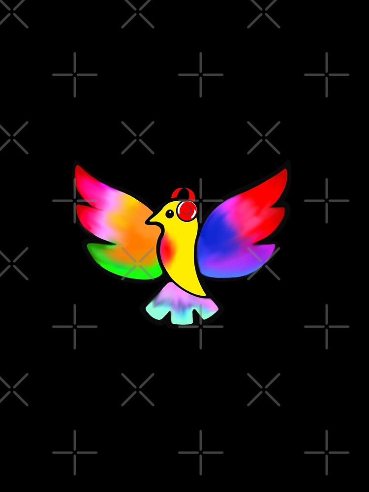 Thumbnail 5 of 5, Graphic T-Shirt, Tale Teller Kids Neurodivergence Logo Rainbow Bird In Headphones designed and sold by taletellerclub.