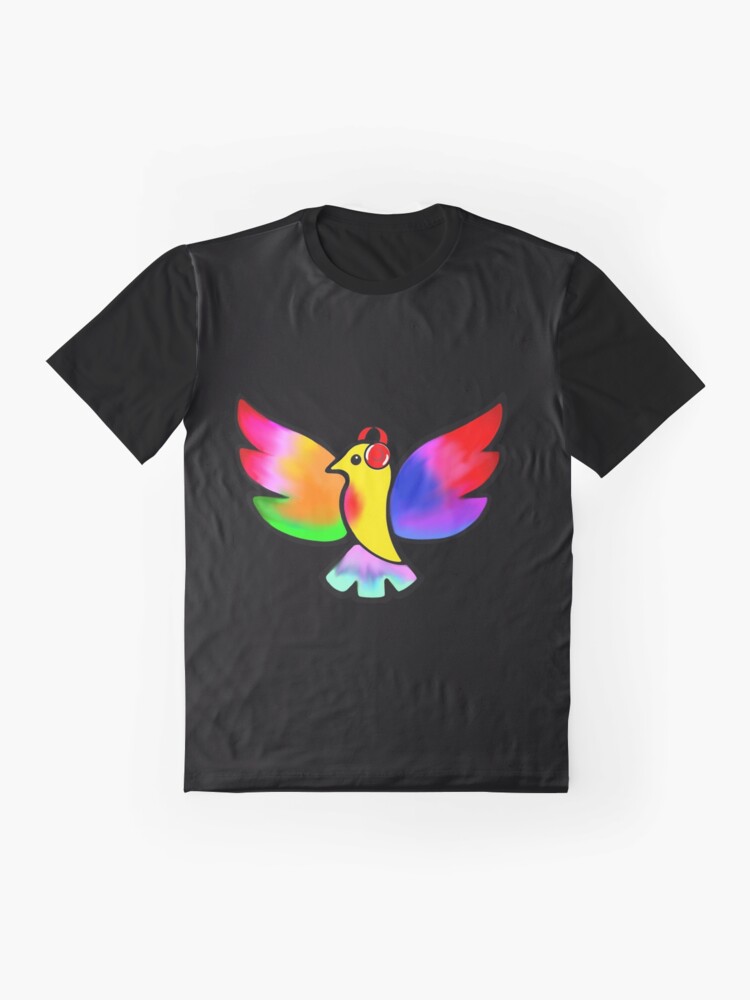 Thumbnail 4 of 5, Graphic T-Shirt, Tale Teller Kids Neurodivergence Logo Rainbow Bird In Headphones designed and sold by taletellerclub.