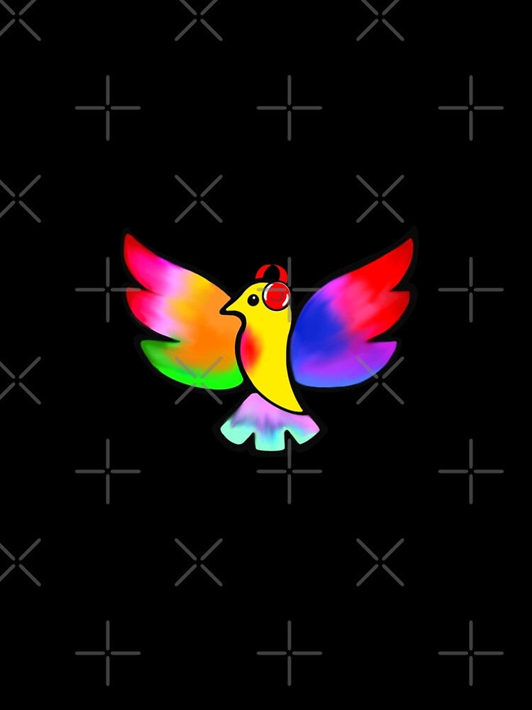 Thumbnail 4 of 4, A-Line Dress, Tale Teller Kids Neurodivergence Logo Rainbow Bird In Headphones designed and sold by taletellerclub.