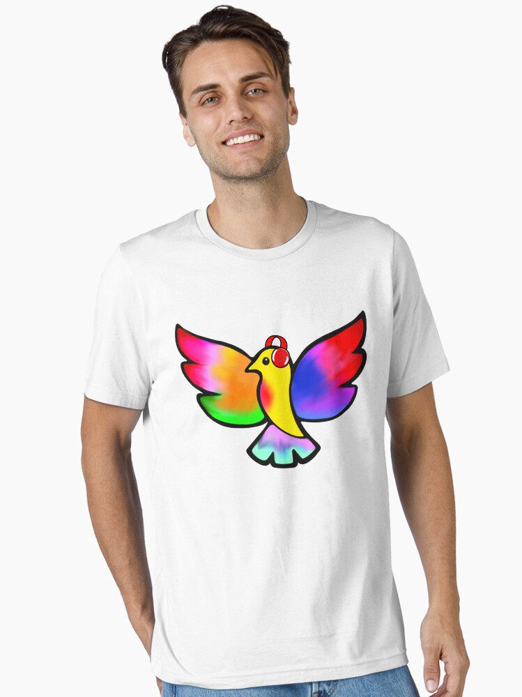 Thumbnail 1 of 7, Essential T-Shirt, Tale Teller Kids Neurodivergence Logo Rainbow Bird In Headphones designed and sold by taletellerclub.