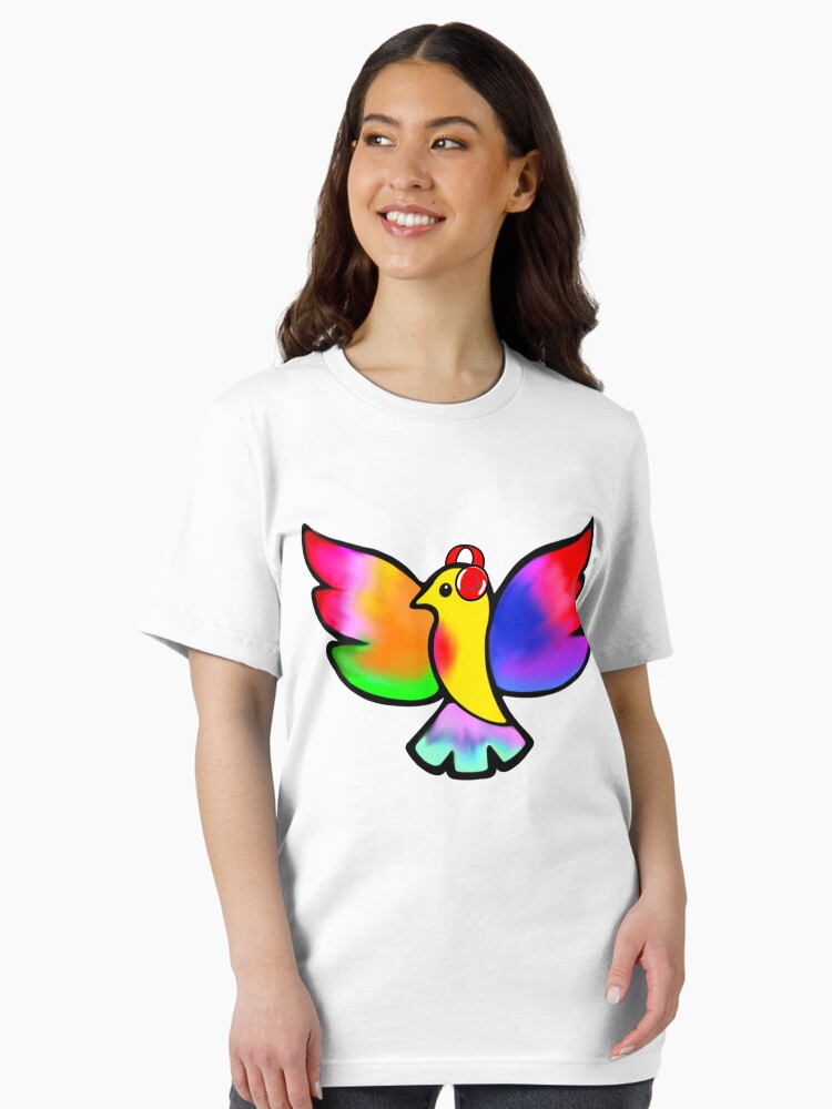 Thumbnail 2 of 7, Essential T-Shirt, Tale Teller Kids Neurodivergence Logo Rainbow Bird In Headphones designed and sold by taletellerclub.