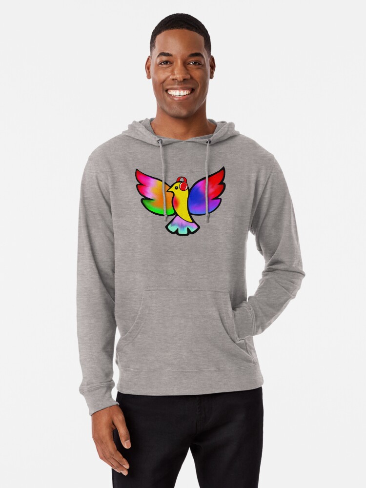 Thumbnail 1 of 5, Lightweight Hoodie, Tale Teller Kids Neurodivergence Logo Rainbow Bird In Headphones designed and sold by taletellerclub.