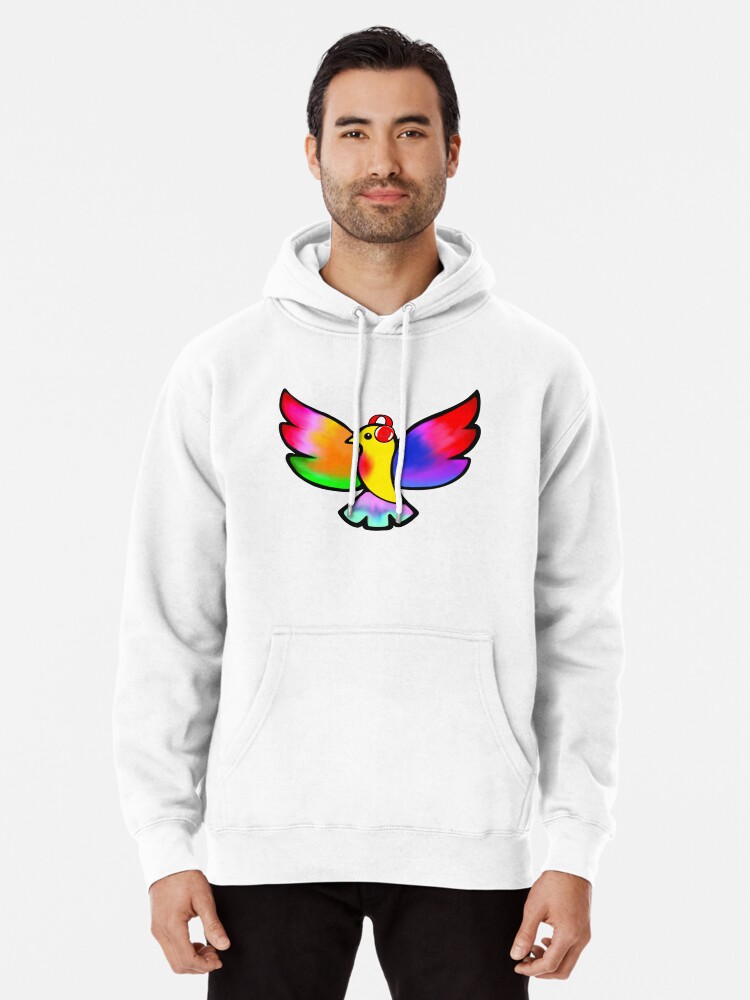 Thumbnail 1 of 5, Pullover Hoodie, Tale Teller Kids Neurodivergence Logo Rainbow Bird In Headphones designed and sold by taletellerclub.
