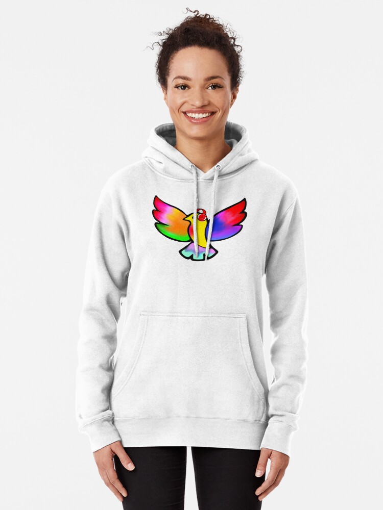 Thumbnail 2 of 5, Pullover Hoodie, Tale Teller Kids Neurodivergence Logo Rainbow Bird In Headphones designed and sold by taletellerclub.