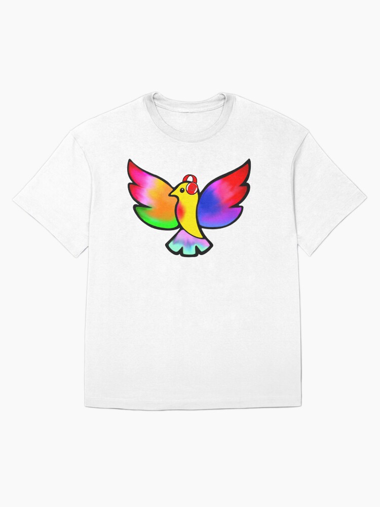 Thumbnail 3 of 7, Oversized T-Shirt, Tale Teller Kids Neurodivergence Logo Rainbow Bird In Headphones designed and sold by taletellerclub.