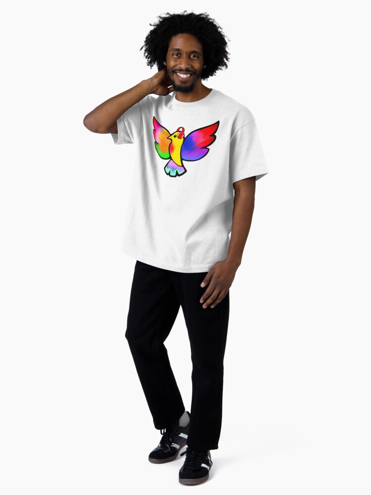 Thumbnail 4 of 7, Oversized T-Shirt, Tale Teller Kids Neurodivergence Logo Rainbow Bird In Headphones designed and sold by taletellerclub.