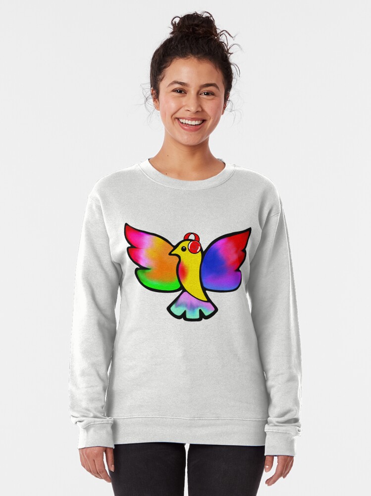Thumbnail 2 of 5, Pullover Sweatshirt, Tale Teller Kids Neurodivergence Logo Rainbow Bird In Headphones designed and sold by taletellerclub.