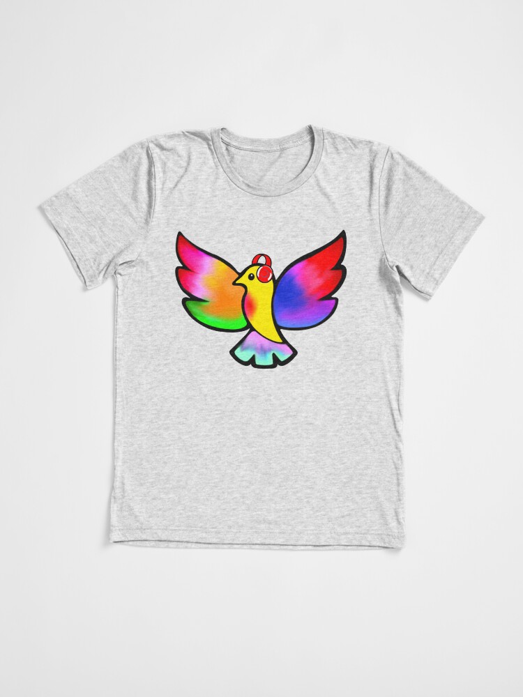 Thumbnail 3 of 7, Tri-blend T-Shirt, Tale Teller Kids Neurodivergence Logo Rainbow Bird In Headphones  designed and sold by taletellerclub.