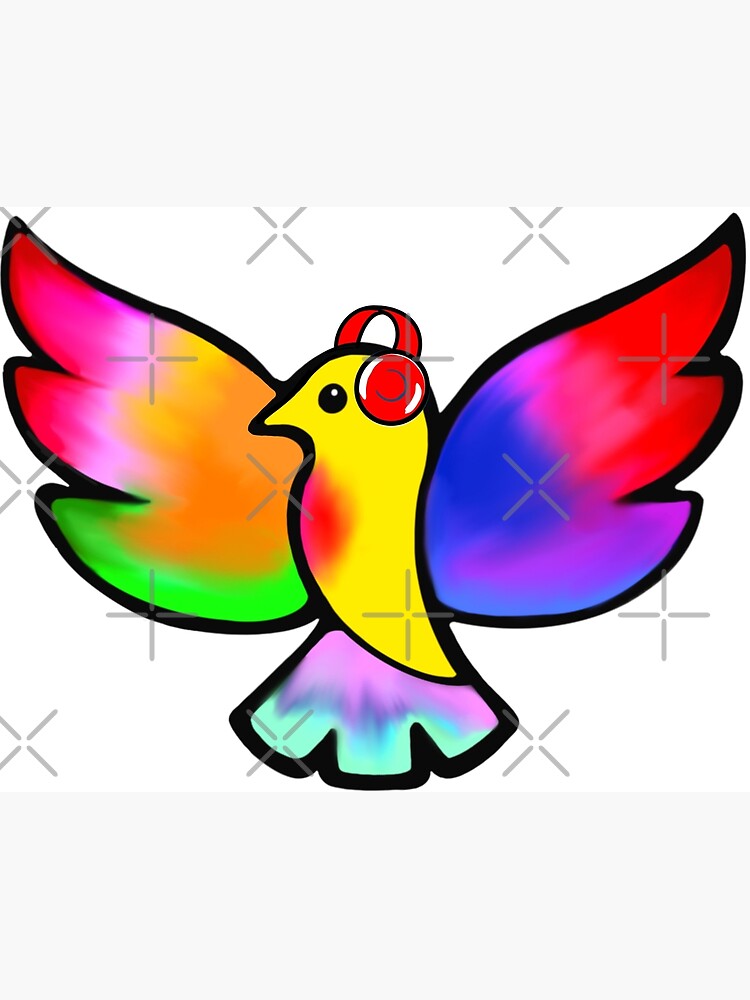 Thumbnail 2 of 2, Greeting Card, Tale Teller Kids Neurodivergence Logo Rainbow Bird In Headphones designed and sold by taletellerclub.