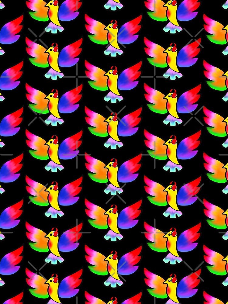 Thumbnail 3 of 3, Scarf, Tale Teller Kids Neurodivergence Logo Rainbow Bird In Headphones designed and sold by taletellerclub.