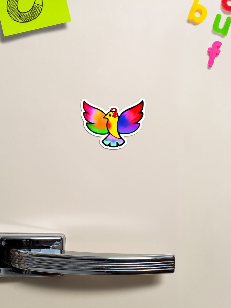 Thumbnail 1 of 3, Magnet, Tale Teller Kids Neurodivergence Logo Rainbow Bird In Headphones  designed and sold by taletellerclub.