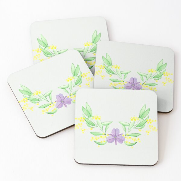 Item preview, Golden Wattle and Chocolate Lily emblem designed and sold by GeoGoose.