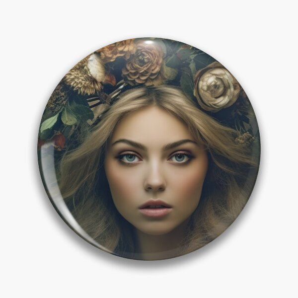 Item preview, Doncella Mística del Bosque – Retrato Vintage con Corona Floral designed and sold by StudioDina.