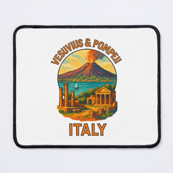 Item preview, Vesuvius and Pompeii – Ancient Italy Volcano & Ruins Travel Art designed and sold by inkNext.