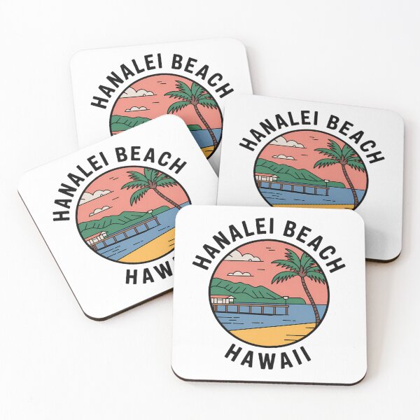 Item preview, Hanalei Beach Hawaii Minimalist Circle Sticker designed and sold by Horizon Tales.
