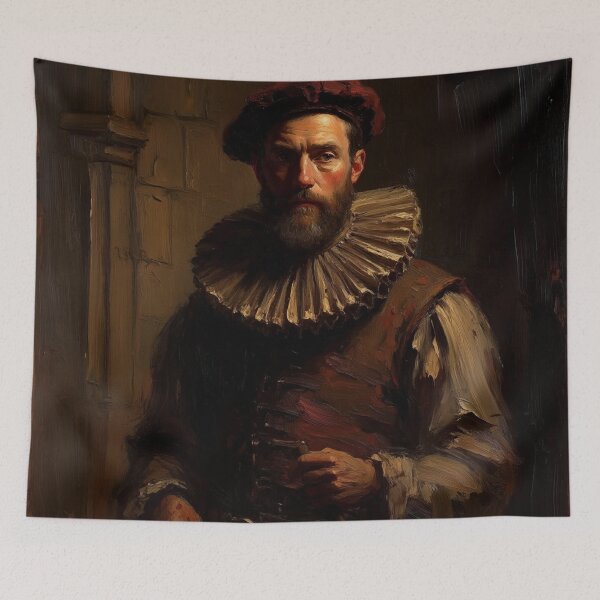 Item preview, Medieval Man wearing a Ruff collar vintage artwork designed and sold by Vintage Designs +.
