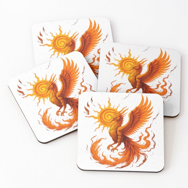 Item preview, Solar Phoenix of Helios – Mythical Firebird Line Art designed and sold by JWP789.